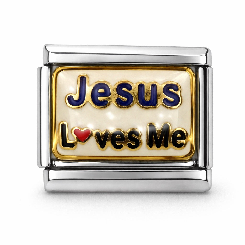 JESUS LOVES ME - charm karkötő elem