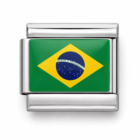 BRAZIL ZÁSZLÓ - charm karkötő elem