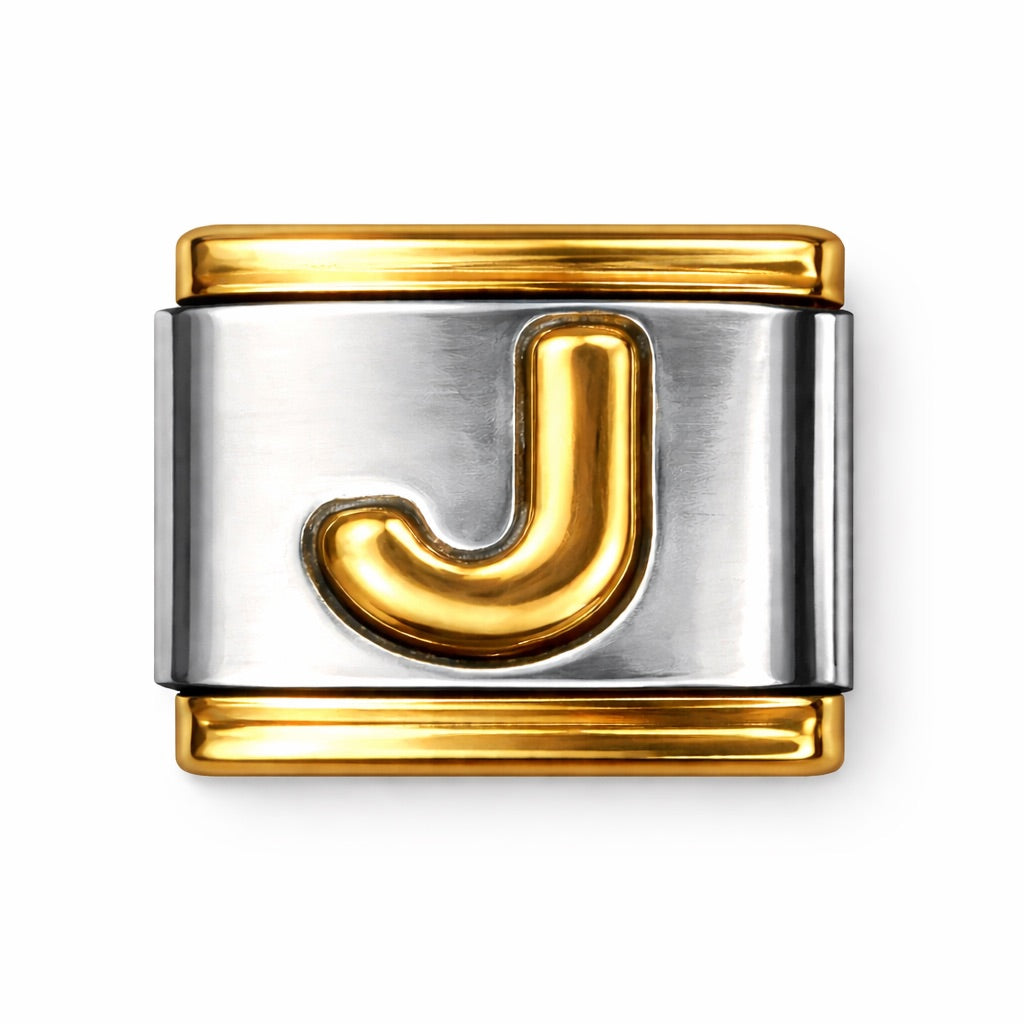 BETŰ - J - charm karkötő elem