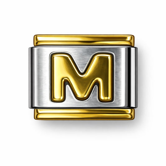 BETŰ - M - charm karkötő elem