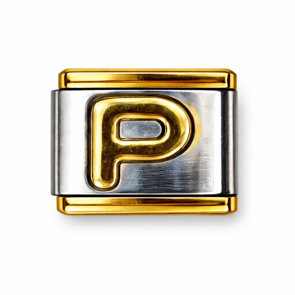 BETŰ - P - charm karkötő elem