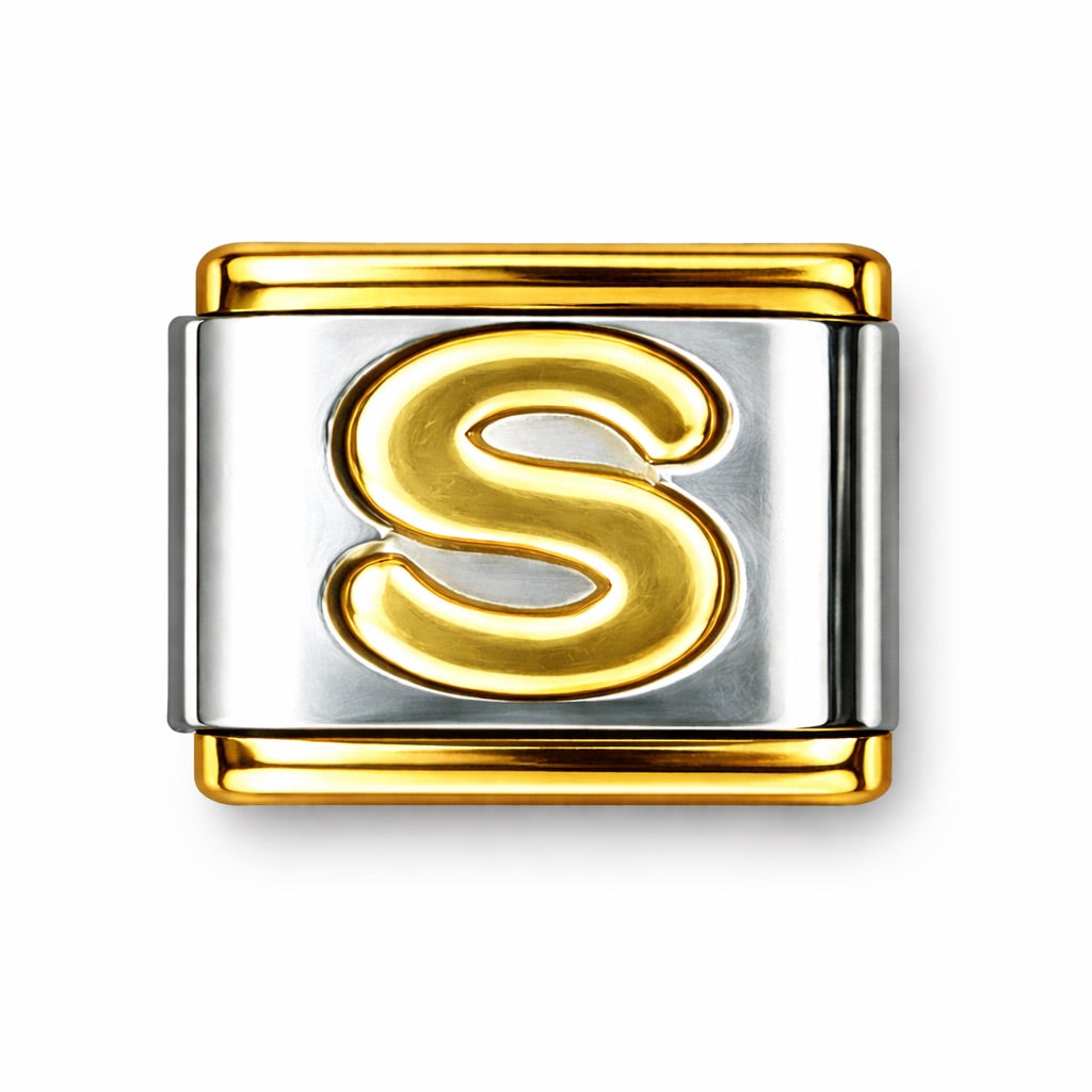 BETŰ - S - charm karkötő elem