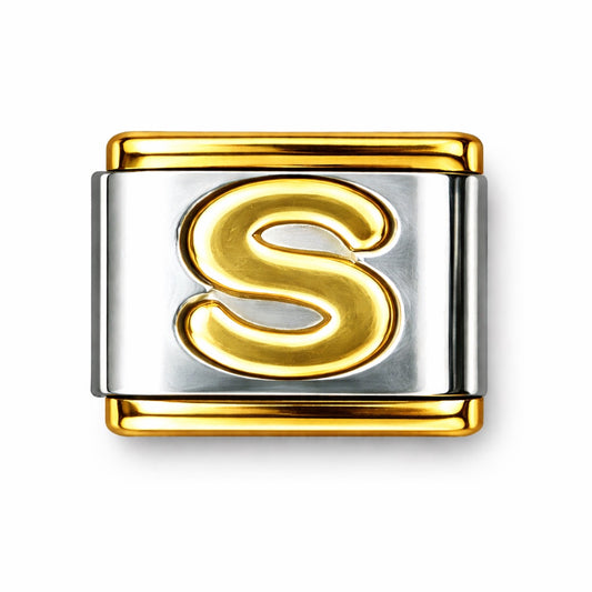 BETŰ - S - charm karkötő elem