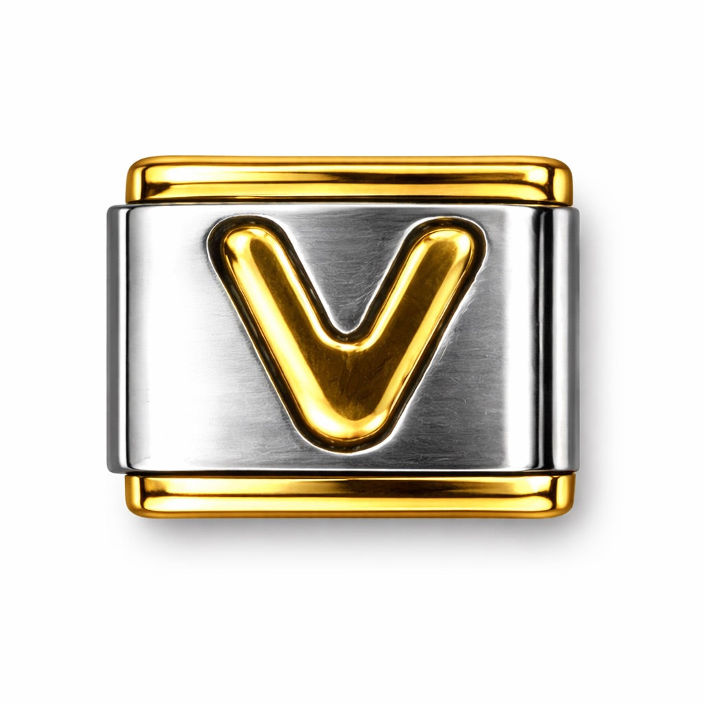 BETŰ - V - charm karkötő elem