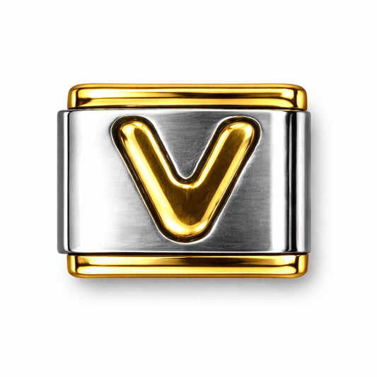 BETŰ - V - charm karkötő elem