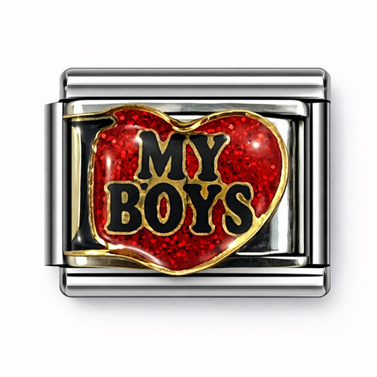 I LOVE MY BOYS  - charm karkötő elem