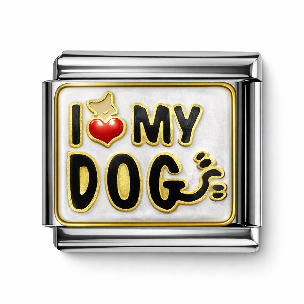 I LOVE MY DOG 2.0  - charm karkötő elem