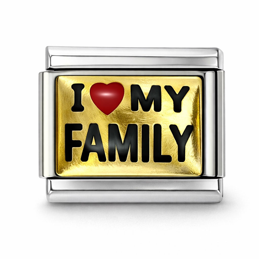 I LOVE MY FAMILY  - charm karkötő elem