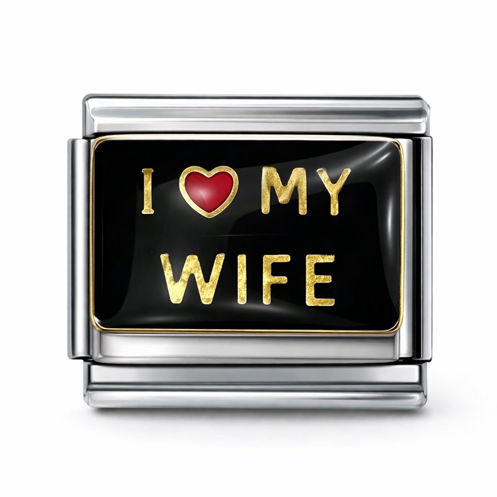 I LOVE MY WIFE  - charm karkötő elem