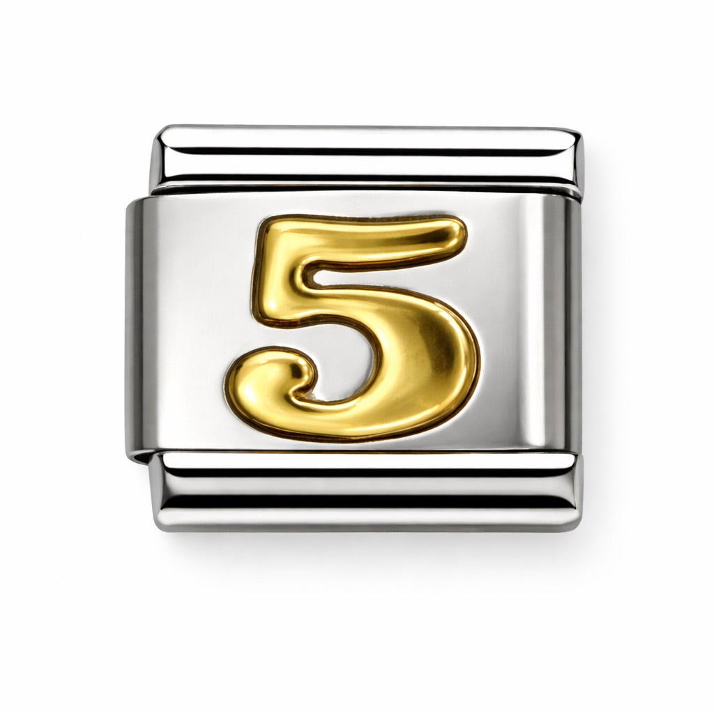 SZÁM - 5 - charm karkötő elem
